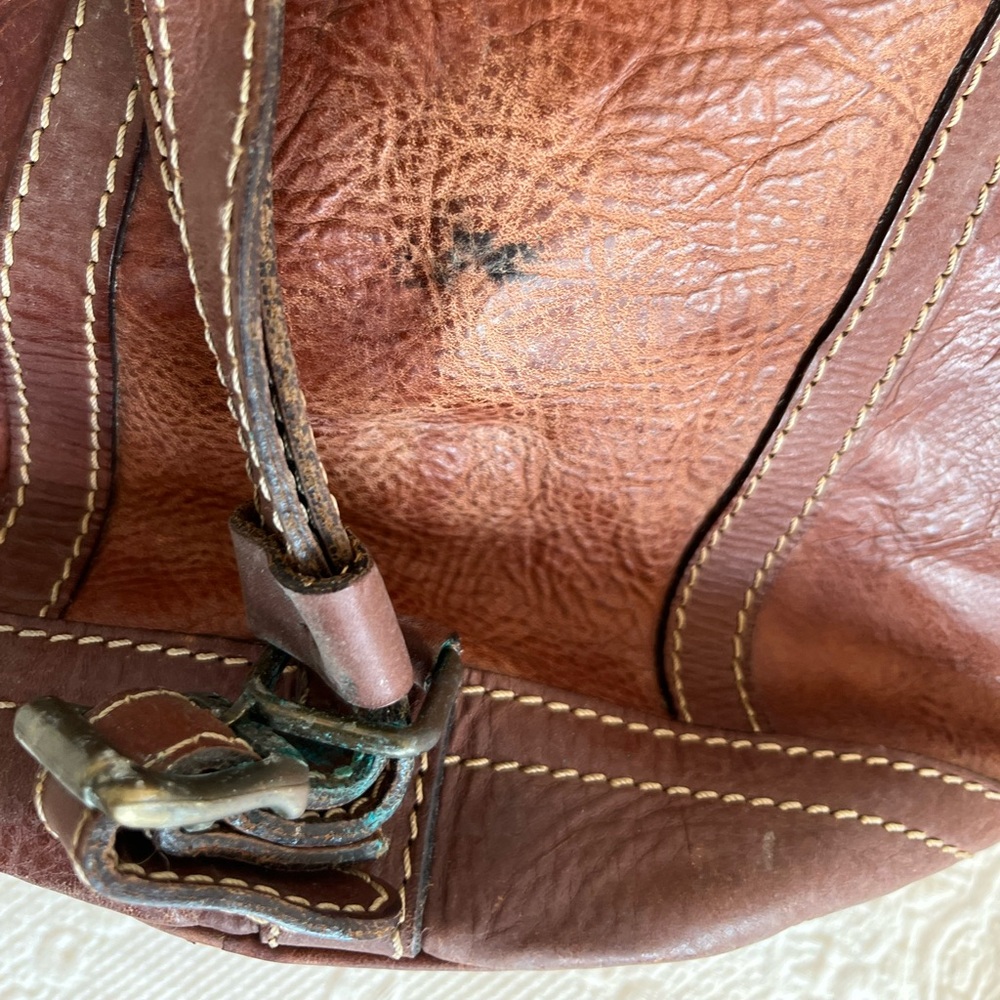 leather bag LARELLA ITALY bucket bag backpack w/ straps Italian vintage - Picture 14 of 17